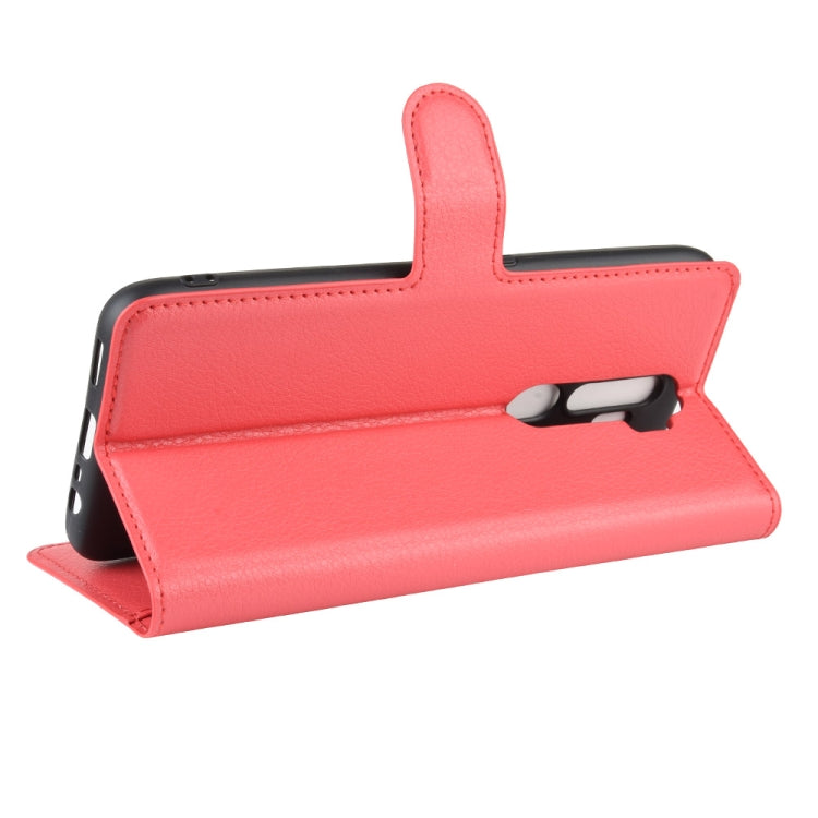 For OPPO A9 (2020) Litchi Texture Horizontal Flip Leather Case with Wallet & Holder & Card Slots