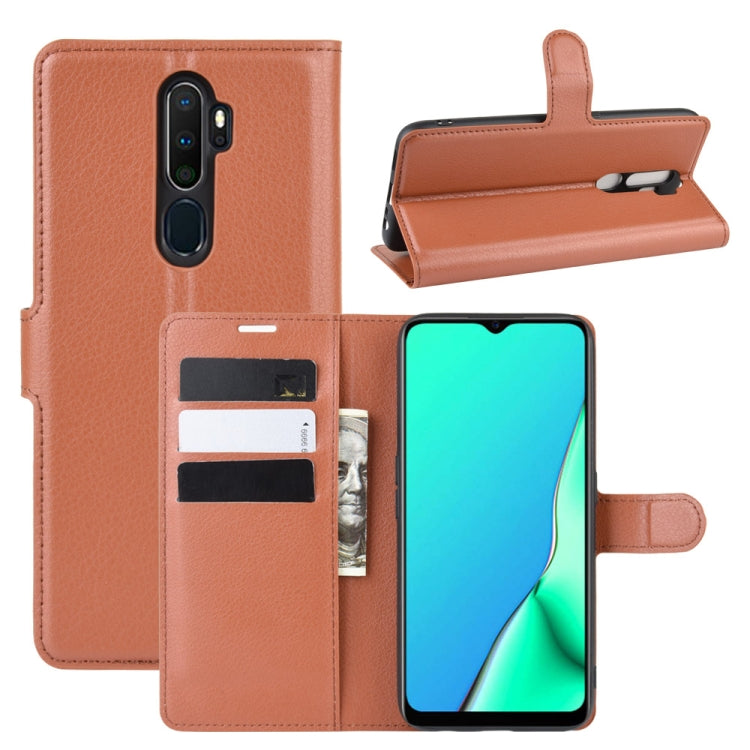 For OPPO A9 (2020) Litchi Texture Horizontal Flip Leather Case with Wallet & Holder & Card Slots