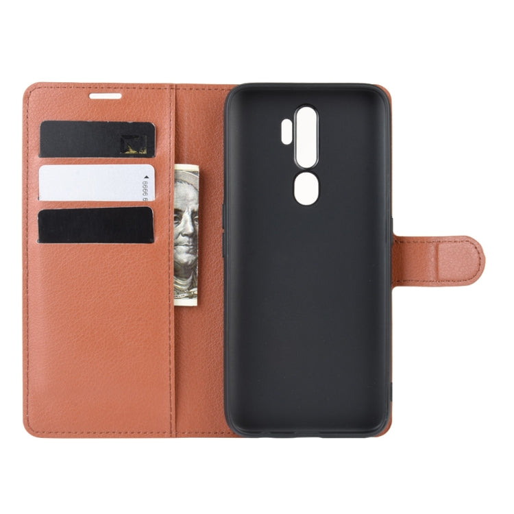 For OPPO A9 (2020) Litchi Texture Horizontal Flip Leather Case with Wallet & Holder & Card Slots