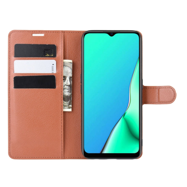 For OPPO A9 (2020) Litchi Texture Horizontal Flip Leather Case with Wallet & Holder & Card Slots