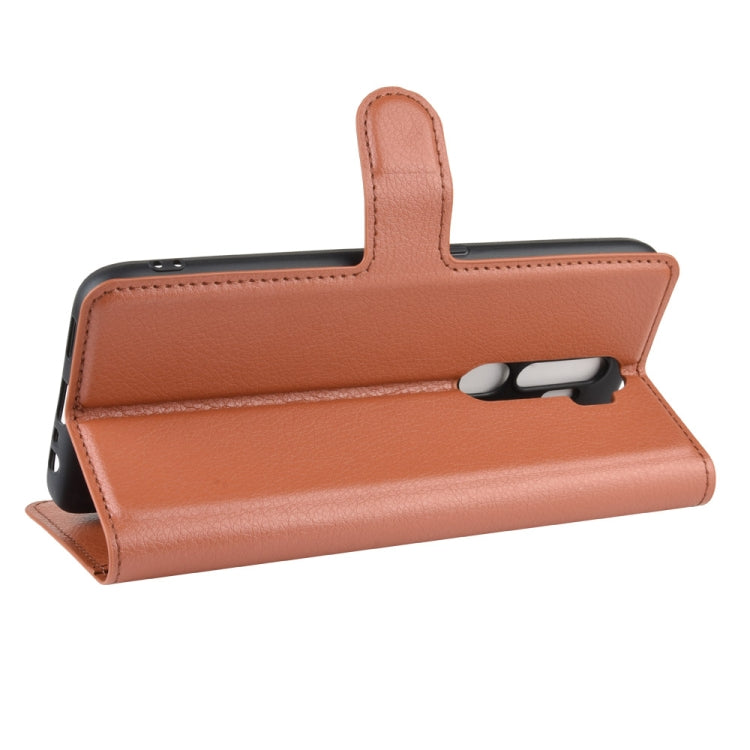 For OPPO A9 (2020) Litchi Texture Horizontal Flip Leather Case with Wallet & Holder & Card Slots