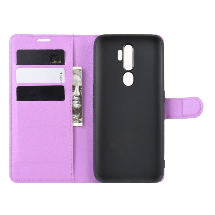 For OPPO A9 (2020) Litchi Texture Horizontal Flip Leather Case with Wallet & Holder & Card Slots