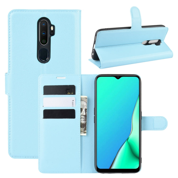 For OPPO A9 (2020) Litchi Texture Horizontal Flip Leather Case with Wallet & Holder & Card Slots
