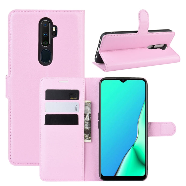 For OPPO A9 (2020) Litchi Texture Horizontal Flip Leather Case with Wallet & Holder & Card Slots
