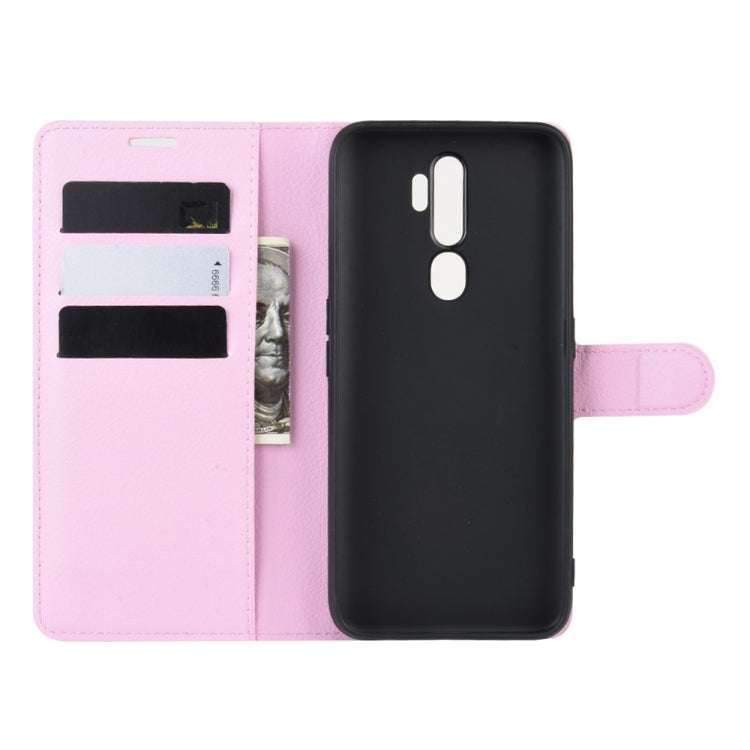 For OPPO A9 (2020) Litchi Texture Horizontal Flip Leather Case with Wallet & Holder & Card Slots