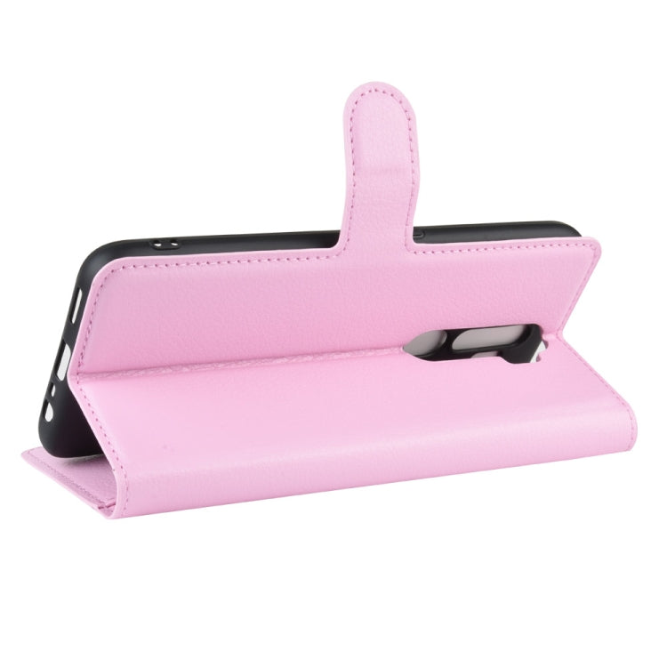 For OPPO A9 (2020) Litchi Texture Horizontal Flip Leather Case with Wallet & Holder & Card Slots