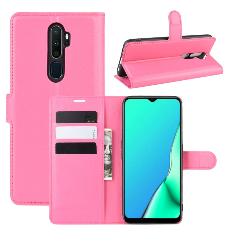 For OPPO A9 (2020) Litchi Texture Horizontal Flip Leather Case with Wallet & Holder & Card Slots