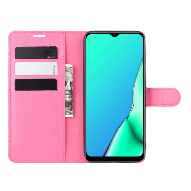 For OPPO A9 (2020) Litchi Texture Horizontal Flip Leather Case with Wallet & Holder & Card Slots