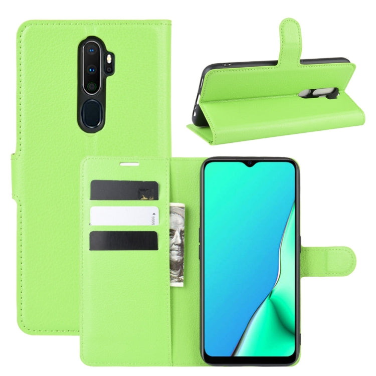 For OPPO A9 (2020) Litchi Texture Horizontal Flip Leather Case with Wallet & Holder & Card Slots