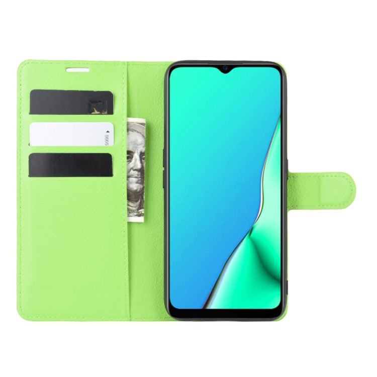 For OPPO A9 (2020) Litchi Texture Horizontal Flip Leather Case with Wallet & Holder & Card Slots