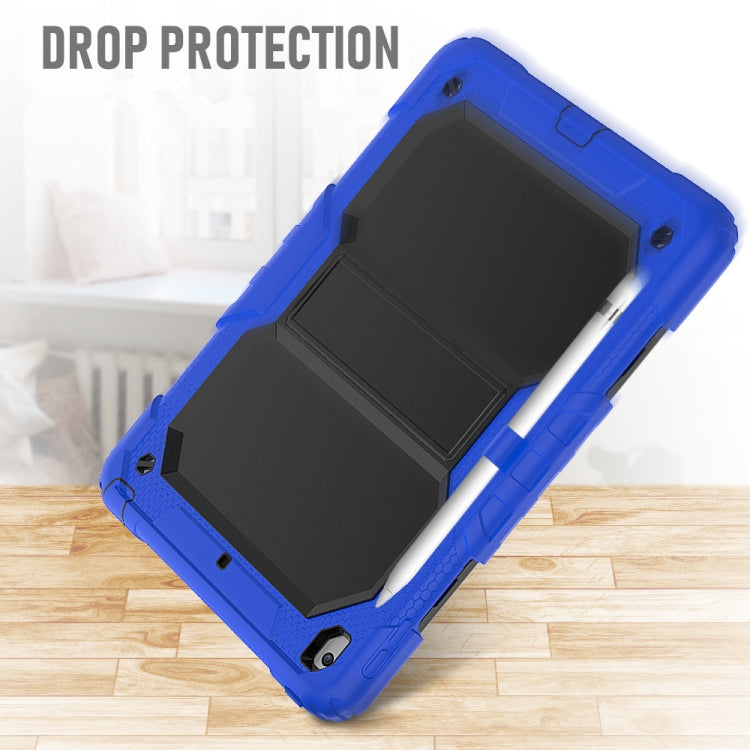 For iPad 10.2 Shockproof Transparent PC + Silica Gel Protective Case , with Holder & Shoulder Strap & Pen Slot