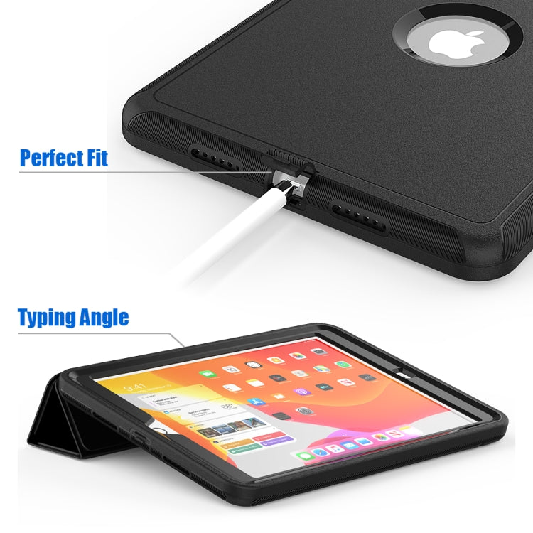 For iPad 10.2 2020 / 2019 Magnetic Horizontal Flip Protective Case with Three-folding Holder & Sleep / Wake-up Function & Pen Slots