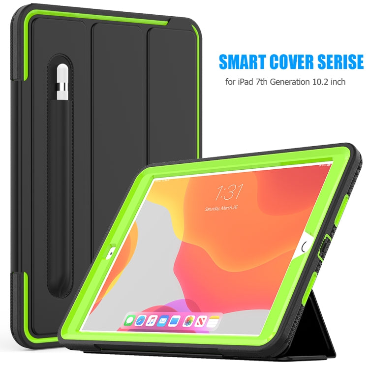 For iPad 10.2 2020 / 2019 Magnetic Horizontal Flip Protective Case with Three-folding Holder & Sleep / Wake-up Function & Pen Slots