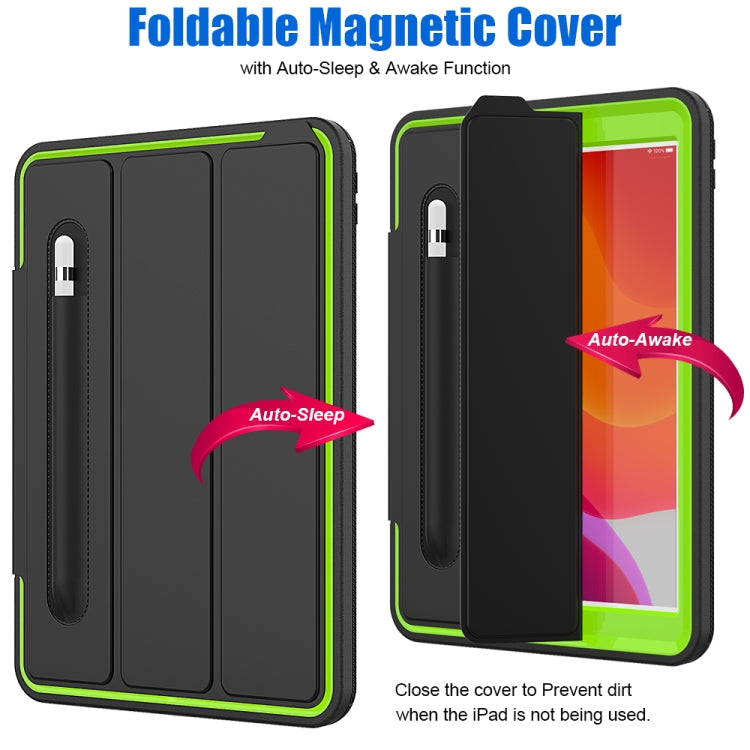 For iPad 10.2 2020 / 2019 Magnetic Horizontal Flip Protective Case with Three-folding Holder & Sleep / Wake-up Function & Pen Slots