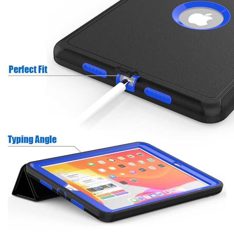 For iPad 10.2 2020 / 2019 Magnetic Horizontal Flip Protective Case with Three-folding Holder & Sleep / Wake-up Function & Pen Slots