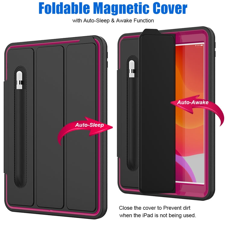 For iPad 10.2 2020 / 2019 Magnetic Horizontal Flip Protective Case with Three-folding Holder & Sleep / Wake-up Function & Pen Slots