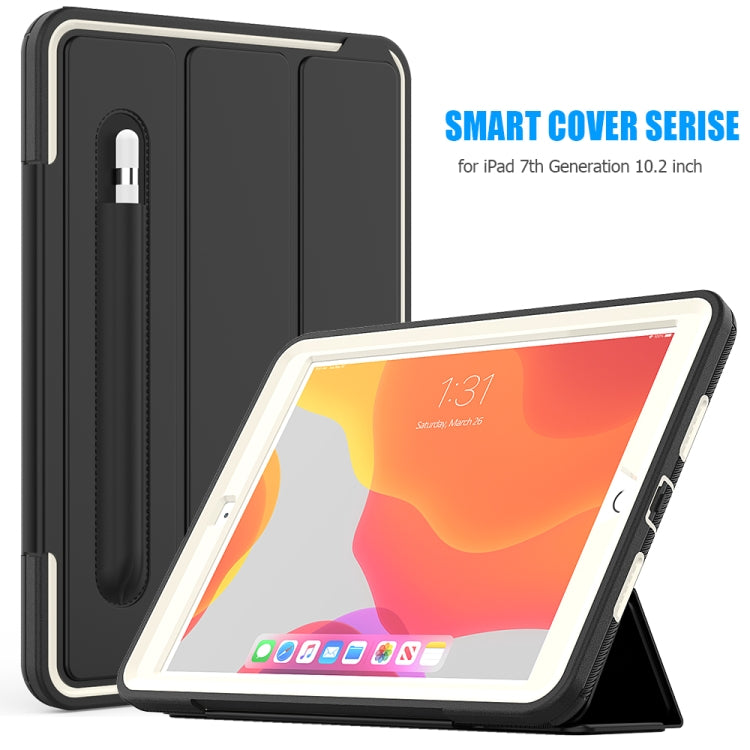 For iPad 10.2 2020 / 2019 Magnetic Horizontal Flip Protective Case with Three-folding Holder & Sleep / Wake-up Function & Pen Slots