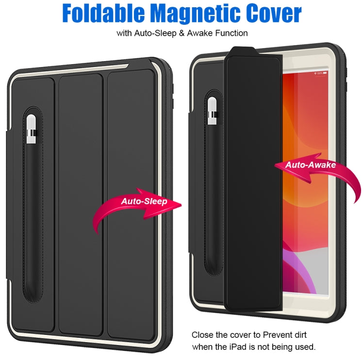 For iPad 10.2 2020 / 2019 Magnetic Horizontal Flip Protective Case with Three-folding Holder & Sleep / Wake-up Function & Pen Slots