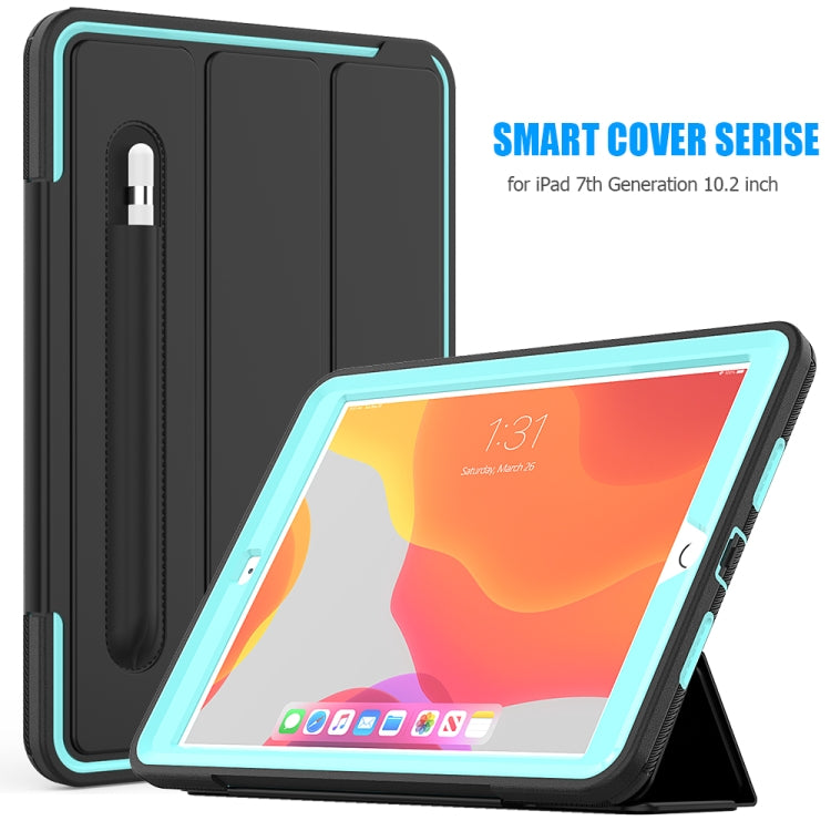 For iPad 10.2 2020 / 2019 Magnetic Horizontal Flip Protective Case with Three-folding Holder & Sleep / Wake-up Function & Pen Slots