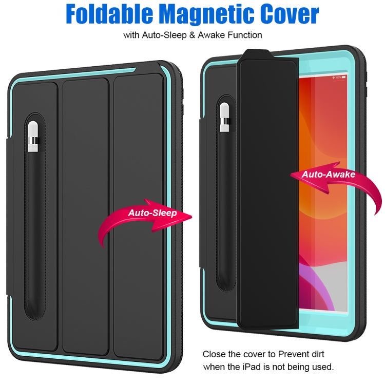 For iPad 10.2 2020 / 2019 Magnetic Horizontal Flip Protective Case with Three-folding Holder & Sleep / Wake-up Function & Pen Slots