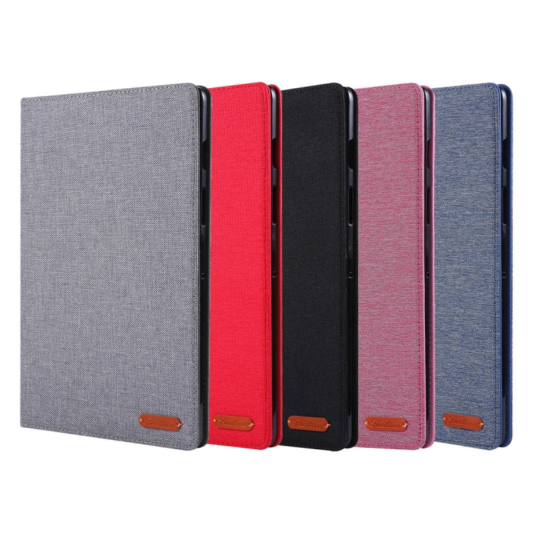 For Galaxy Tab S5e T720 / T725 Cloth Teature Horizontal Flip PU Leather Case with with Holder & Card Slots