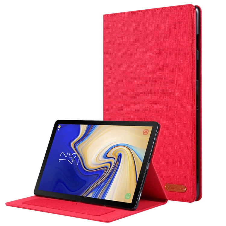 For Galaxy Tab S5e T720 / T725 Cloth Teature Horizontal Flip PU Leather Case with with Holder & Card Slots