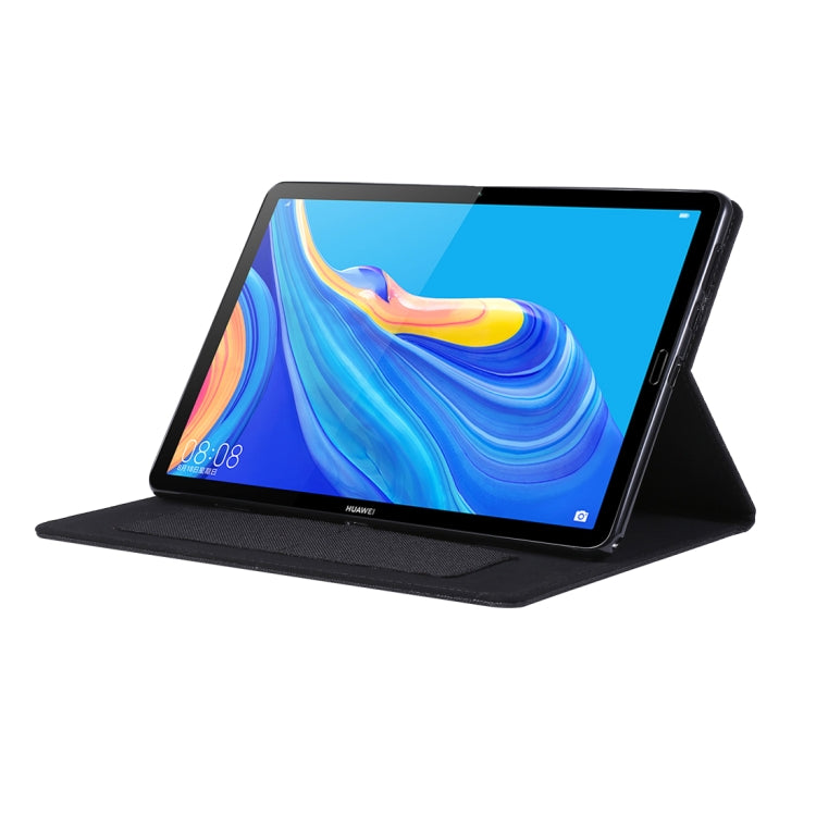 For Huawei MediaPad M6 10.8 Cloth Teature Horizontal Flip PU Leather Case with with Holder & Card Slots
