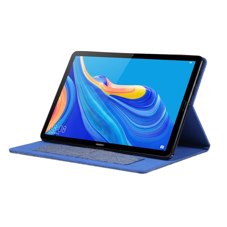 For Huawei MediaPad M6 10.8 Cloth Teature Horizontal Flip PU Leather Case with with Holder & Card Slots