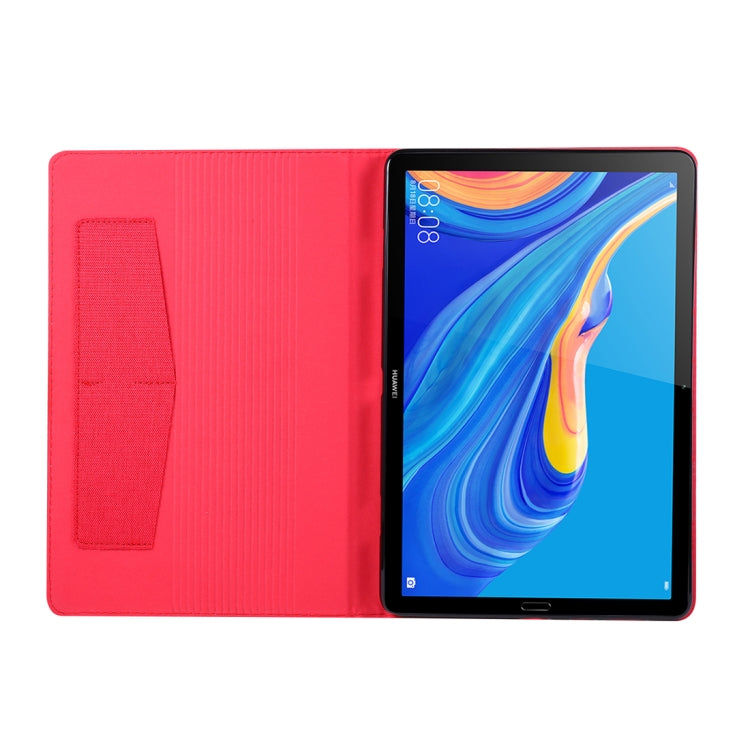 For Huawei MediaPad M6 10.8 Cloth Teature Horizontal Flip PU Leather Case with with Holder & Card Slots