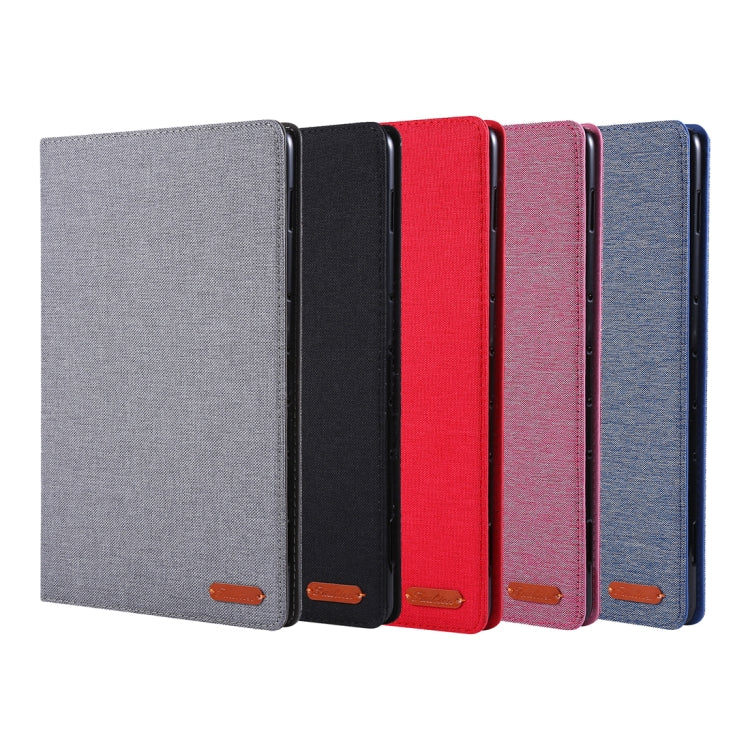 For Huawei MediaPad M6 10.8 Cloth Teature Horizontal Flip PU Leather Case with with Holder & Card Slots
