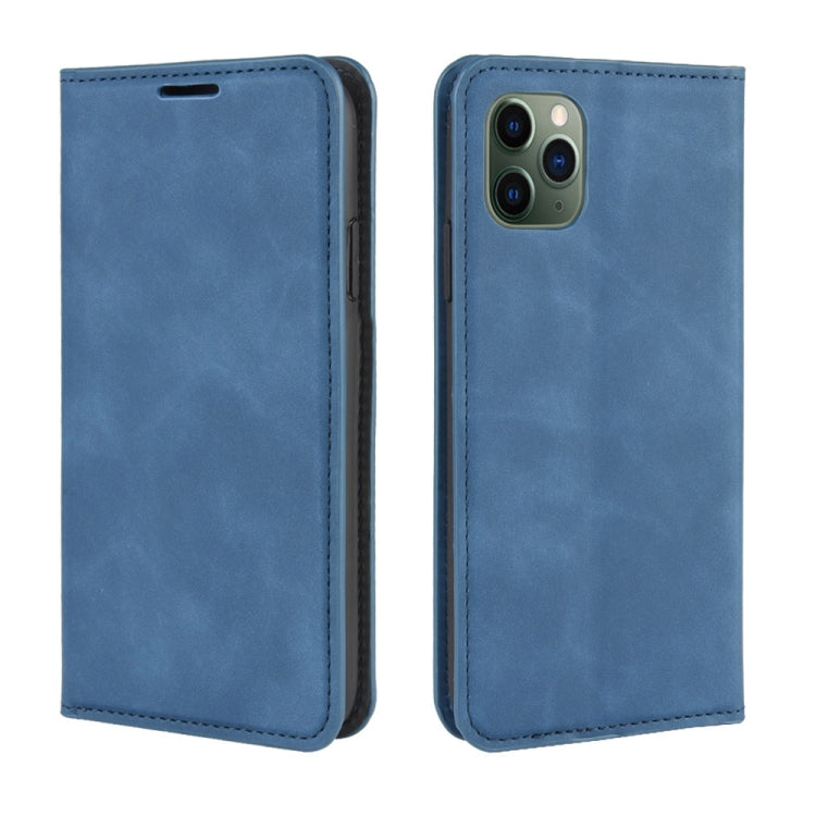 For iPhone 11 Pro Max Retro-skin Business Magnetic Suction Leather Case with Purse-Bracket-Chuck