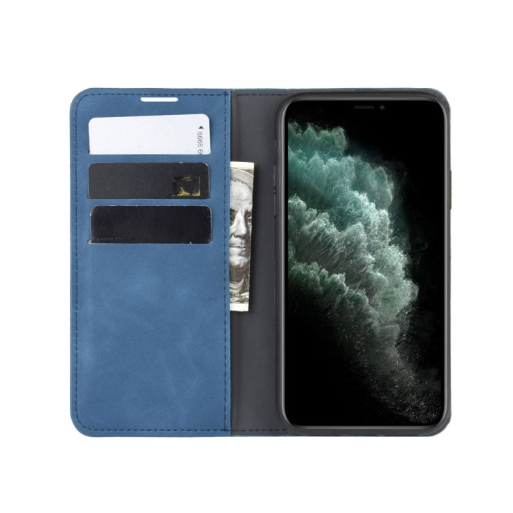 For iPhone 11 Pro Max Retro-skin Business Magnetic Suction Leather Case with Purse-Bracket-Chuck