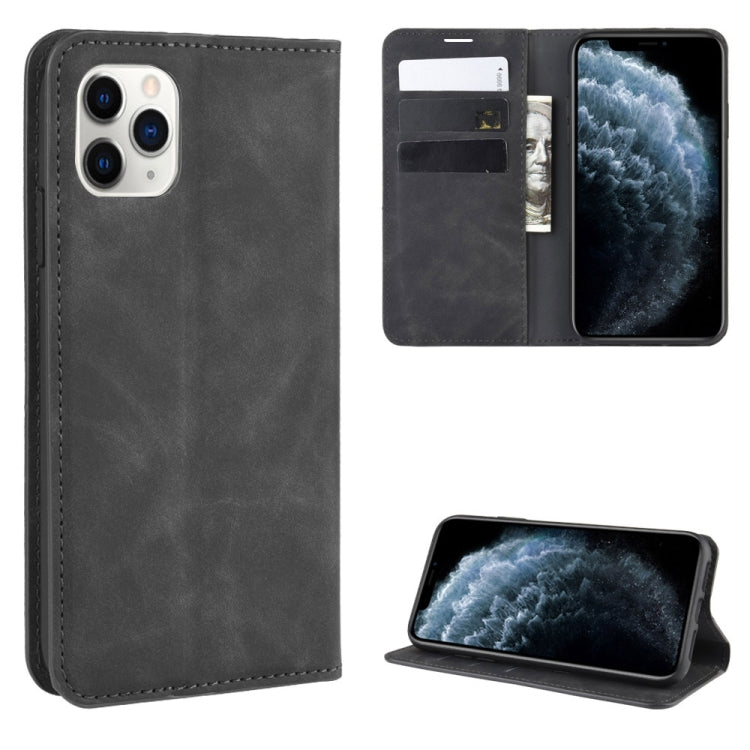 For iPhone 11 Pro Retro-skin Business Magnetic Suction Leather Case with Purse-Bracket-Chuck