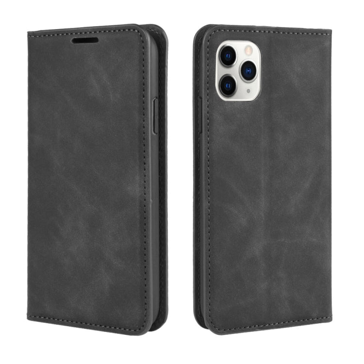 For iPhone 11 Pro Retro-skin Business Magnetic Suction Leather Case with Purse-Bracket-Chuck