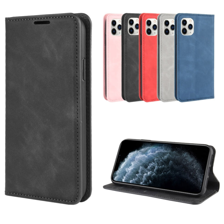 For iPhone 11 Pro Retro-skin Business Magnetic Suction Leather Case with Purse-Bracket-Chuck