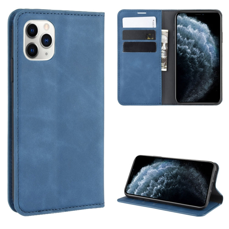 For iPhone 11 Pro Retro-skin Business Magnetic Suction Leather Case with Purse-Bracket-Chuck