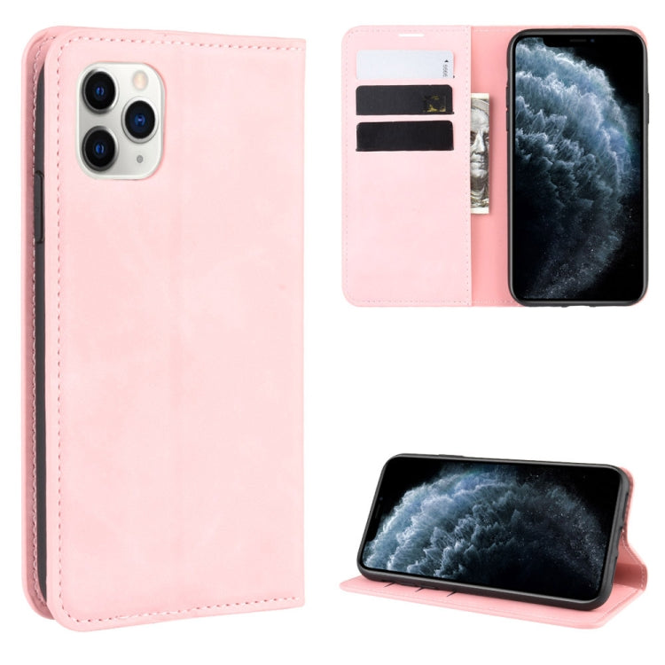 For iPhone 11 Pro Retro-skin Business Magnetic Suction Leather Case with Purse-Bracket-Chuck