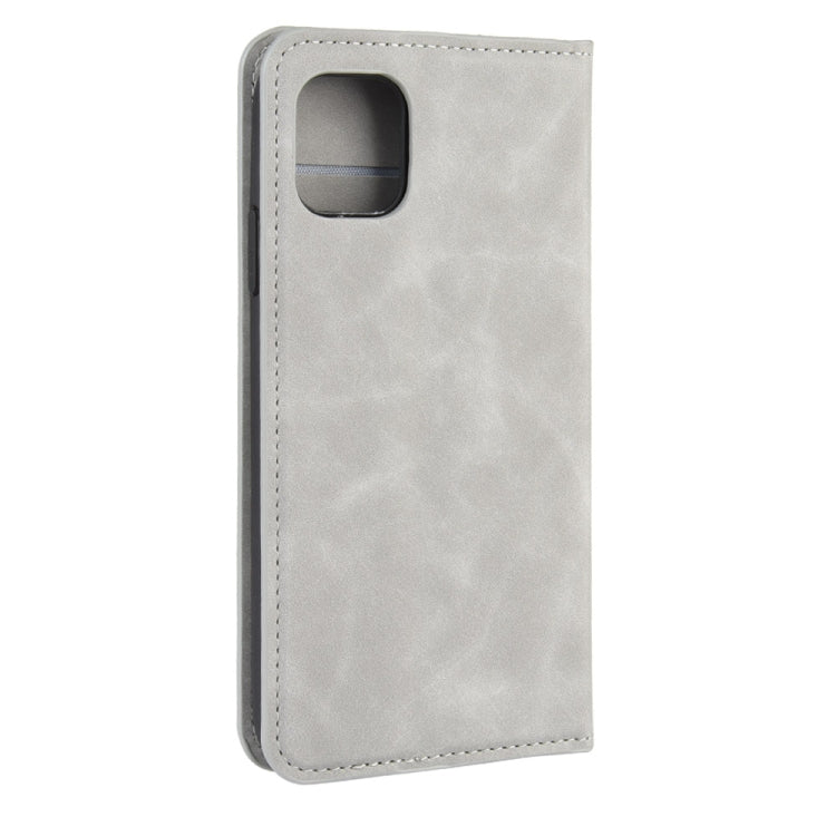 For iPhone 11 Retro-skin Business Magnetic Suction Leather Case with Purse-Bracket-Chuck