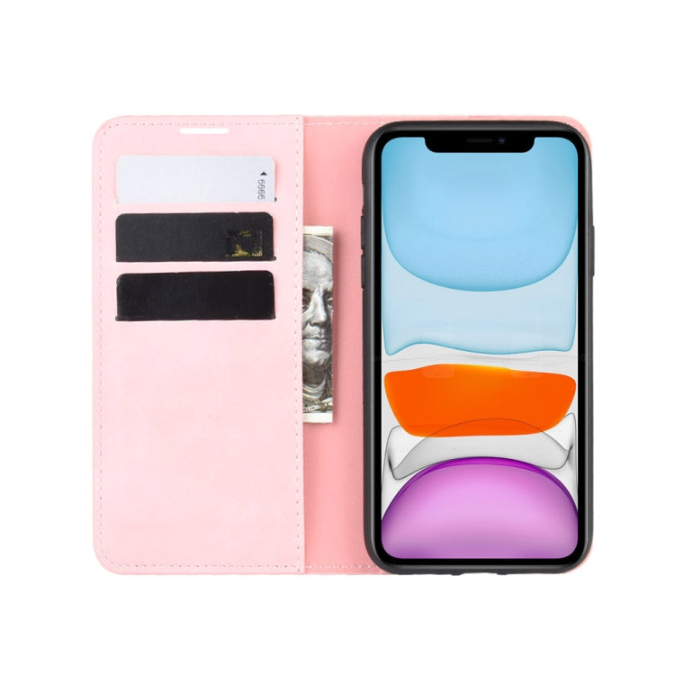 For iPhone 11 Retro-skin Business Magnetic Suction Leather Case with Purse-Bracket-Chuck