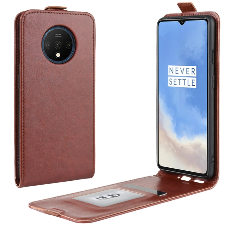 For OnePlus 7T  Crazy Horse Vertical Flip Leather Protective Case