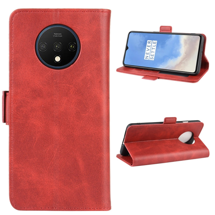 For OnePlus 7T Dual-side Magnetic Buckle Horizontal Flip Leather Case with Holder & Card Slots & Wallet & Photo Frame