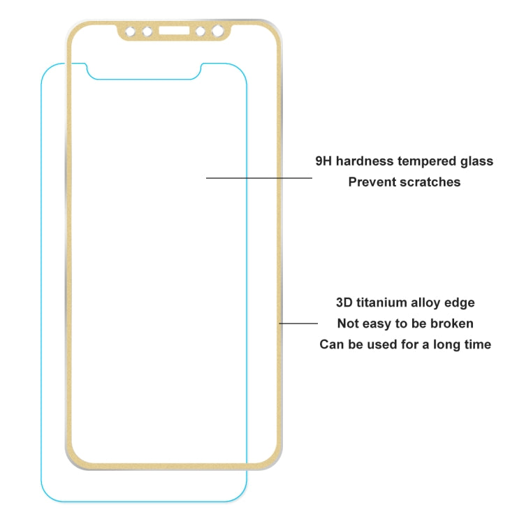 For iPhone 11 Pro / iPhone XS / iPhone X Hat-Prince 0.2mm 9H Surface Hardness 3D Titanium Alloy Curved Edge Explosion-proof Tempered Glass Screen Protector