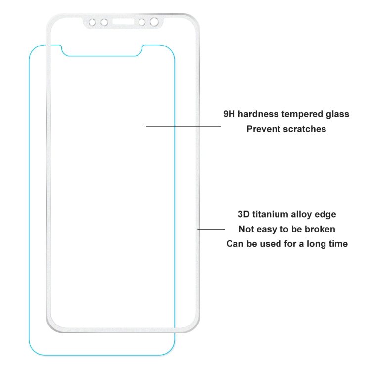 For iPhone 11 Pro / iPhone XS / iPhone X Hat-Prince 0.2mm 9H Surface Hardness 3D Titanium Alloy Curved Edge Explosion-proof Tempered Glass Screen Protector