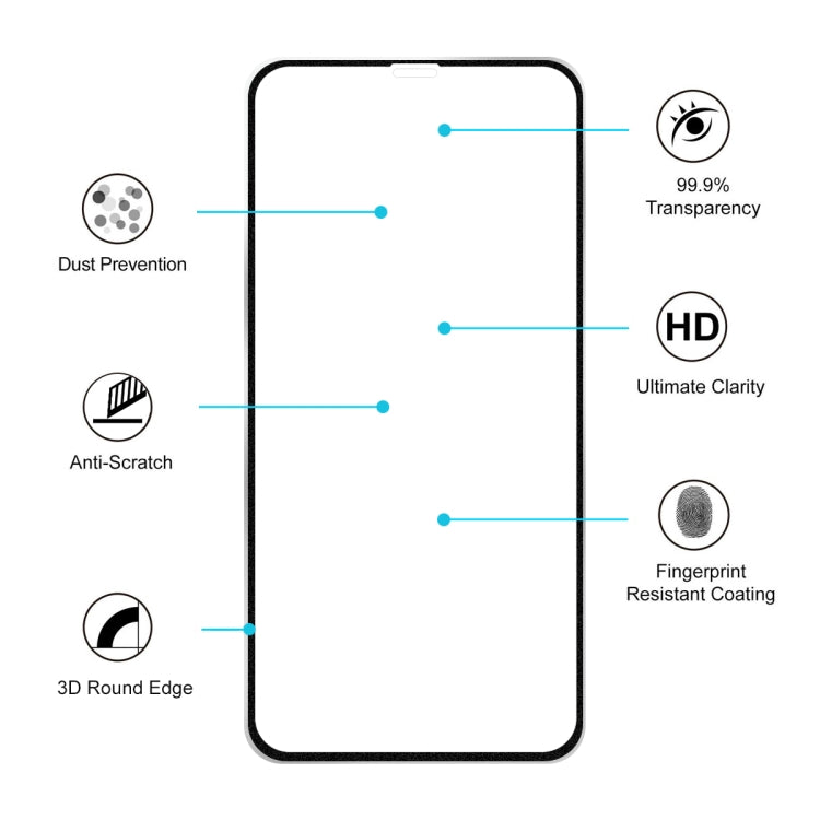 For iPhone 11 Pro Max / iPhone XS Max  Hat-Prince 0.2mm 9H Surface Hardness 3D Titanium Alloy Curved Edge Explosion-proof Tempered Glass Screen Protector