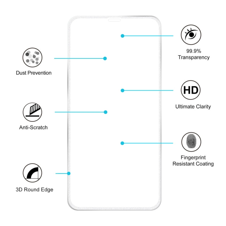 For iPhone 11 Pro Max / iPhone XS Max  Hat-Prince 0.2mm 9H Surface Hardness 3D Titanium Alloy Curved Edge Explosion-proof Tempered Glass Screen Protector