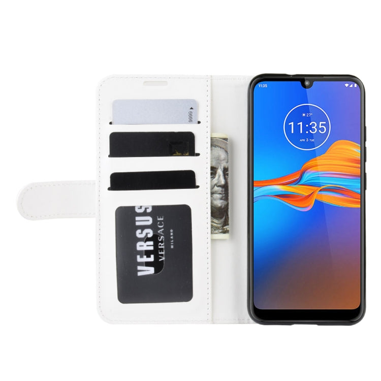 For Motorola Moto E6 Plus R64 Texture Single Fold Horizontal Flip Leather Case with Holder & Card Slots & Wallet