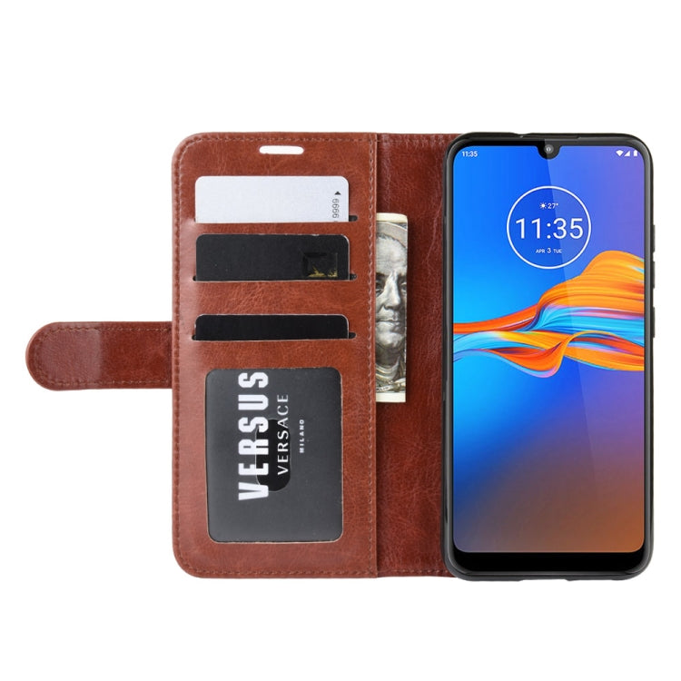 For Motorola Moto E6 Plus R64 Texture Single Fold Horizontal Flip Leather Case with Holder & Card Slots & Wallet