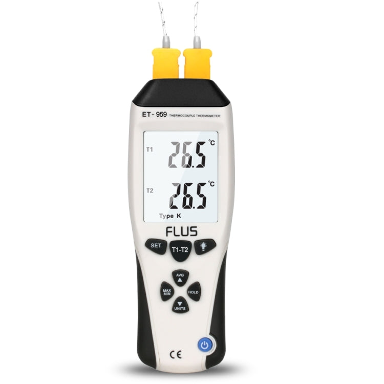 FLUS ET-959 Humidity Type K J Thermometer Handheld Portable Digital Non-contact With Thermocouple Proble Hygrometer Temperature Meter