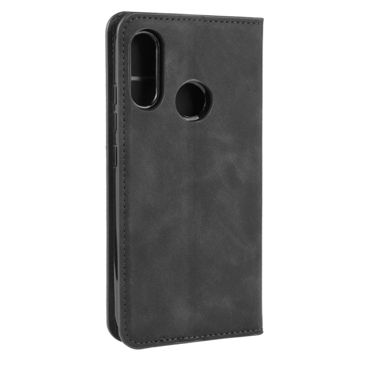 For Motorola Moto E6 Plus  Retro-skin Business Magnetic Suction Leather Case with Purse-Bracket-Chuck