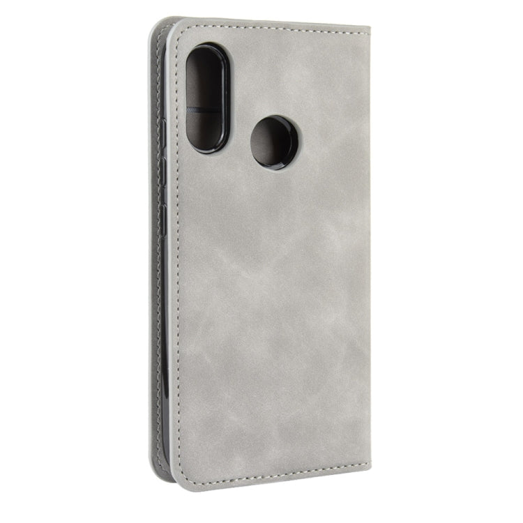 For Motorola Moto E6 Plus  Retro-skin Business Magnetic Suction Leather Case with Purse-Bracket-Chuck